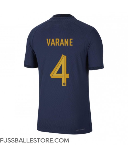 Günstige Frankreich Raphael Varane #4 Heimtrikot WM 2022 Kurzarm